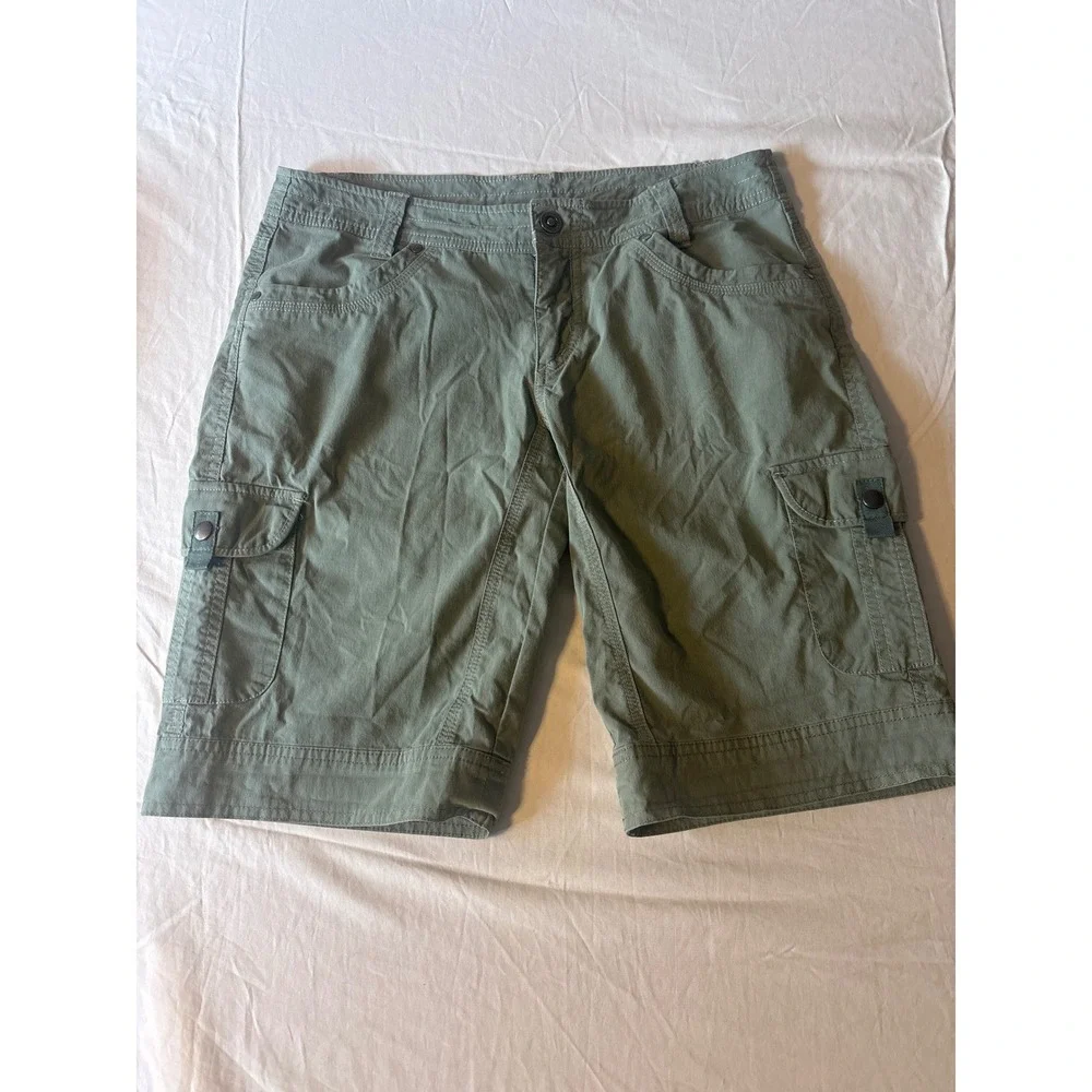 Kuhl Cargo Shorts Womens 8 Green Good Hiking‎ Outdoor Utility Sage Olive